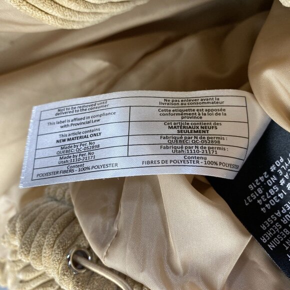 7 For All Mankind Corduroy Jacket Womens Size XS Crop Puffer Beige 81532 Trendy - Picture 12 of 14